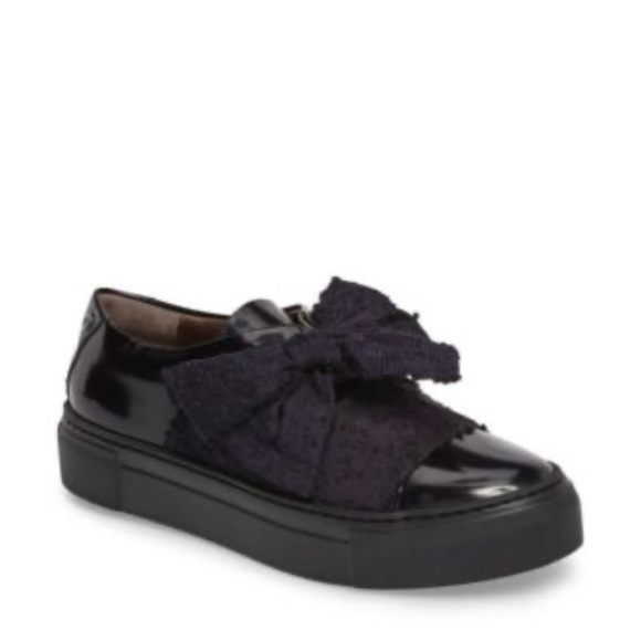 AGL Platform black Patent Leather  navy Bow Sneakers size 37 - Picture 2 of 10